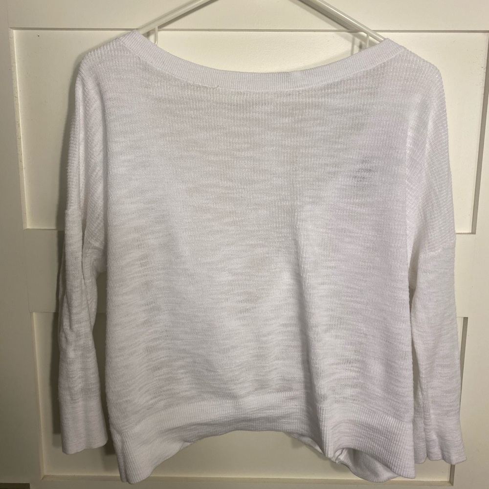 White twist back sweater